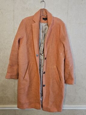 Topshop Peach Wool Pea Coat